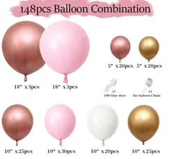 Cross-border new product rose gold balloon set wedding holiday decoration pink balloon decoration one drop delivery