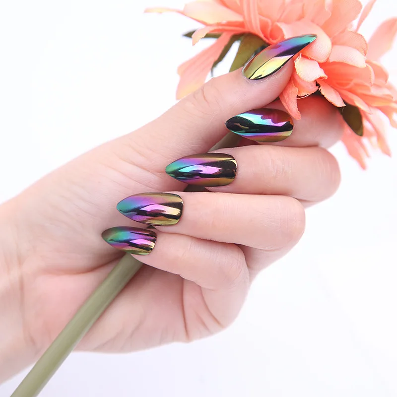 2022 Long gradient matte ballet false nail patch T-shaped Artificial Fingernails Custom press on nails