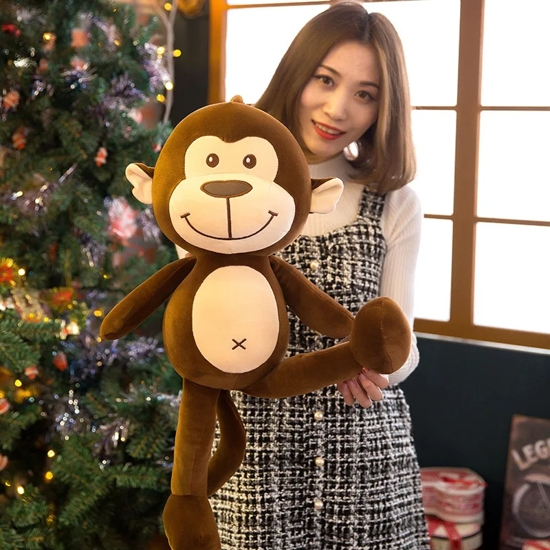 Kinqee Custom Stuffed Orangutan Animals Plush Hanging Monkey Toys Long Arm Plush Toy