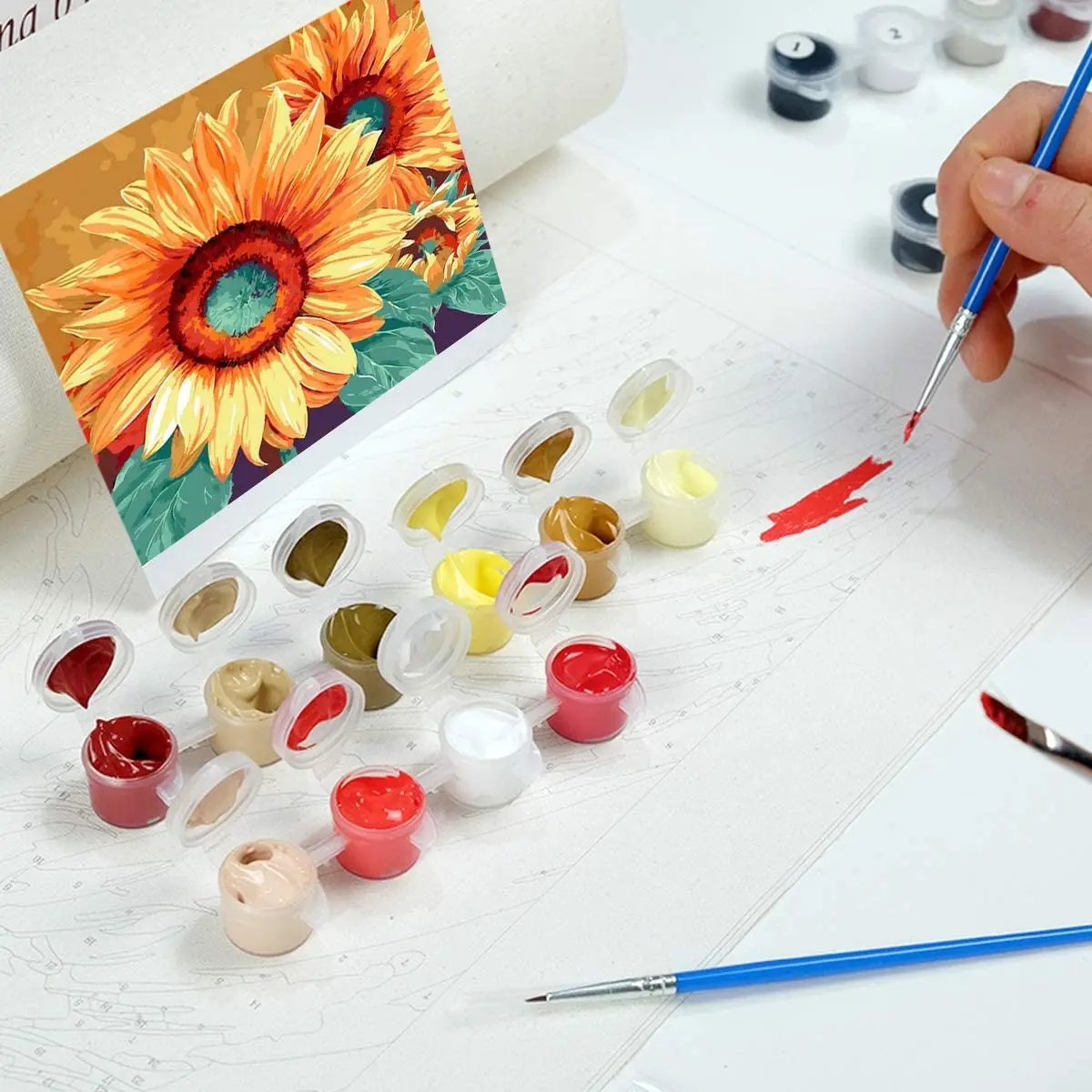 
16X20 Inches DIY Abstract Rainbow colourful Animal Pop Art Kit Lion Paint by Number for kids 