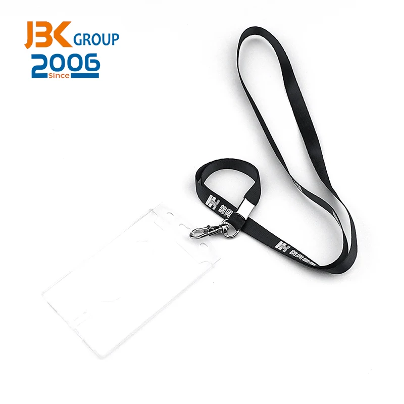  Оптовая продажа высокое качество индивидуальный дизайн полиэфирный шнурок для удостоверения личности пластиковый держатель бейджей с прозрачным чехлом карт