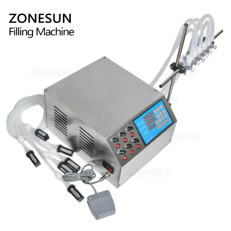  ZONESUN 6 насадок бутылка для жидкости духи вода сок эфирное масло электрический насос с цифровым управлением машина