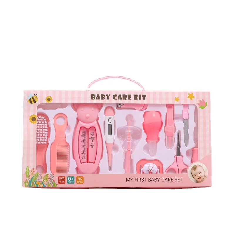 Hot selling 13 piece plastic baby care set baby beauty set comb baby nail set