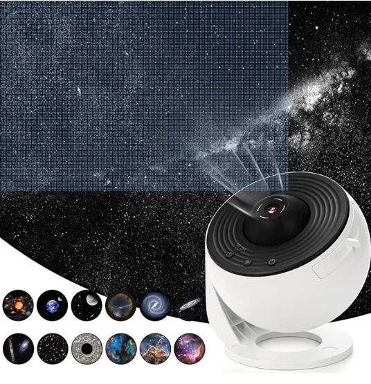 Planetarium Galaxy Projector Star Projector Light with Replaceable 13 Galaxy Discs,360 Rotation Night light for Kids Adults