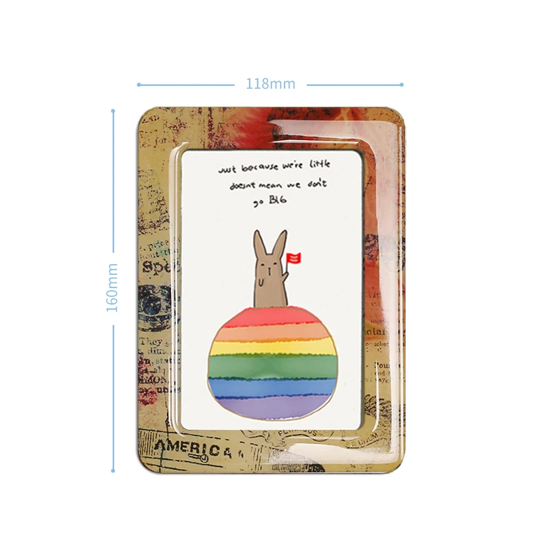 Custom 5 x 3 Inch Fridge Photo Frame Magnets wholesale Lovely Colorful Retro Cartoon Fridge Magnet Magnetic Picture frame