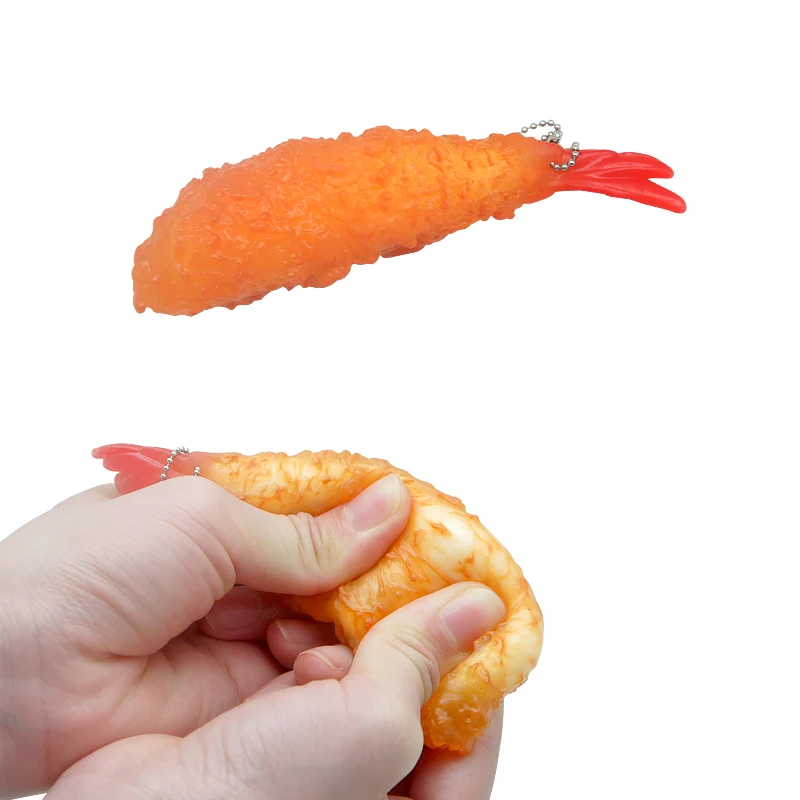 Simulated Tempura Model Fried Shrimp Toys Simulation Cooking Food Realistic Squishy Toys Opp Bag Europe Artificial Model Fruit