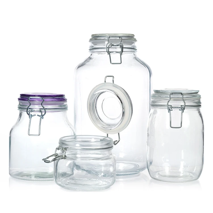 200 ml 500 ml 700 ml Snap Glass Honey Jam Jar Kitchen Storage Jar With Glass Lid