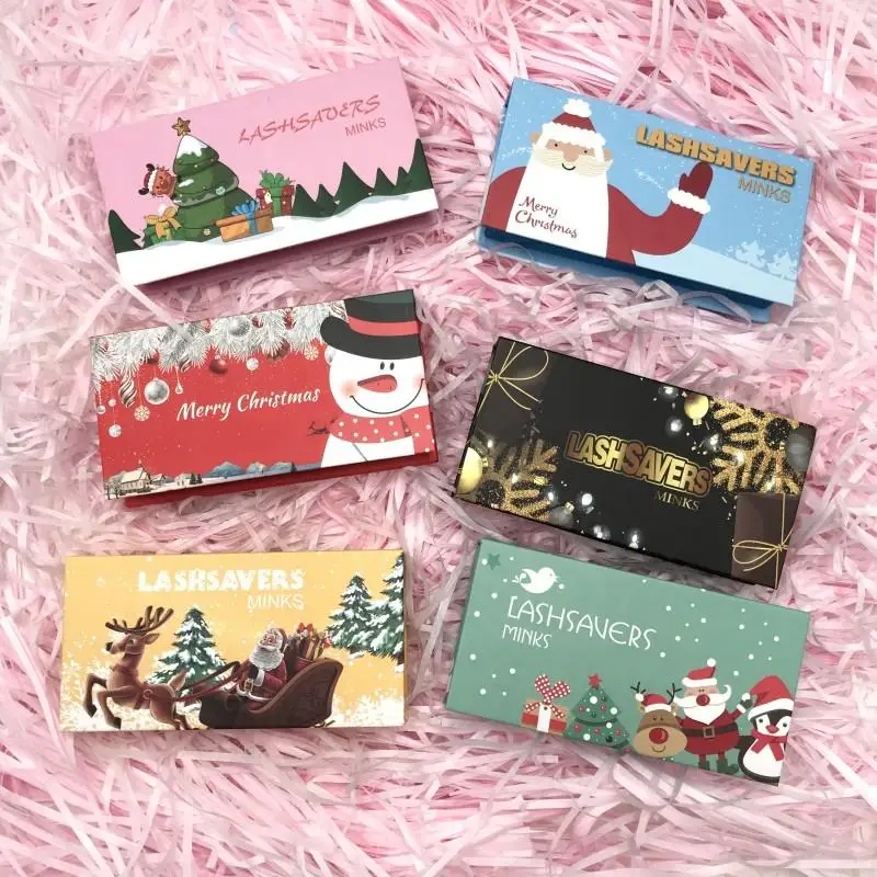 wholesale Vendor Christmas 25mm 3d 5d faux mink silk synthetic wispy fluffy thick luxury false eyelashes for beauty makeup