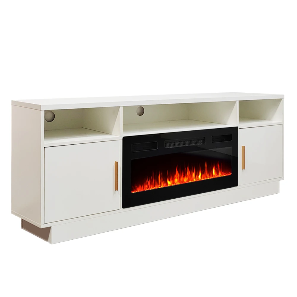 Electric Fireplace (With Mantel) tv stand white freestanding