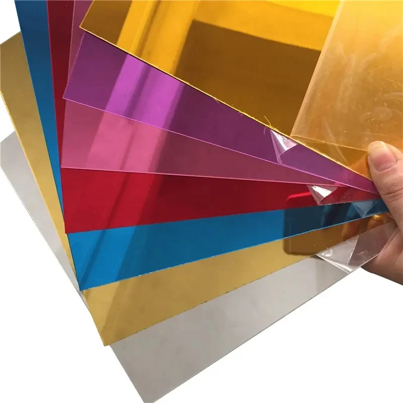 Manufacturer  FABULOUS Laser adhesive plastic mirror high reflective gold mirror acrylic sheet, gold mirror acrylic sheet