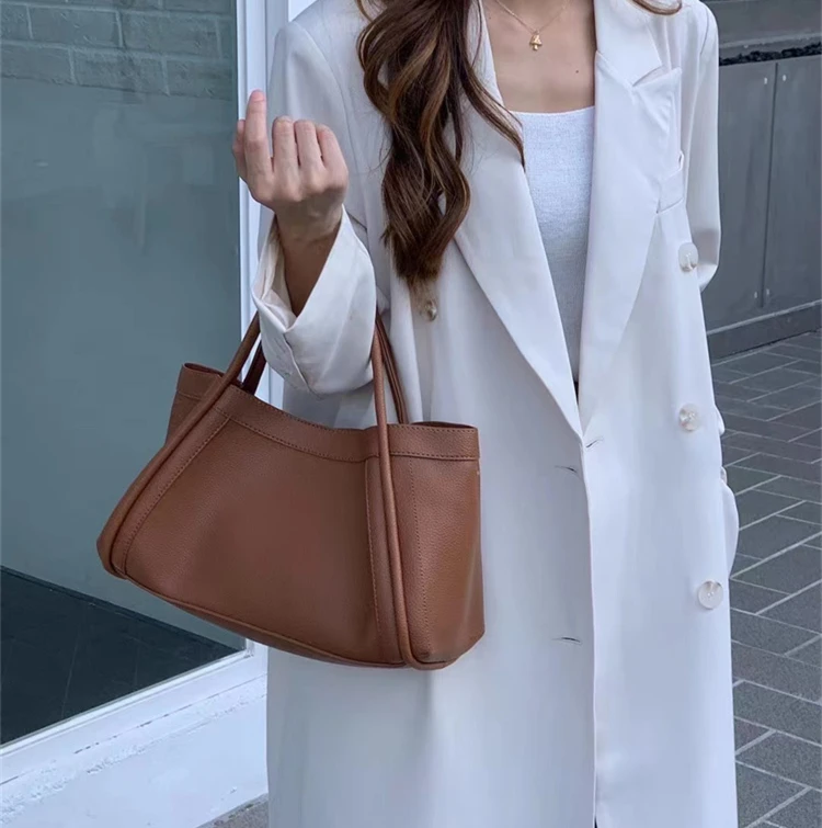 2023 2024 Autumn and winter large capacity tote handbag Korean style soft PU leather crossbody shoulder bags