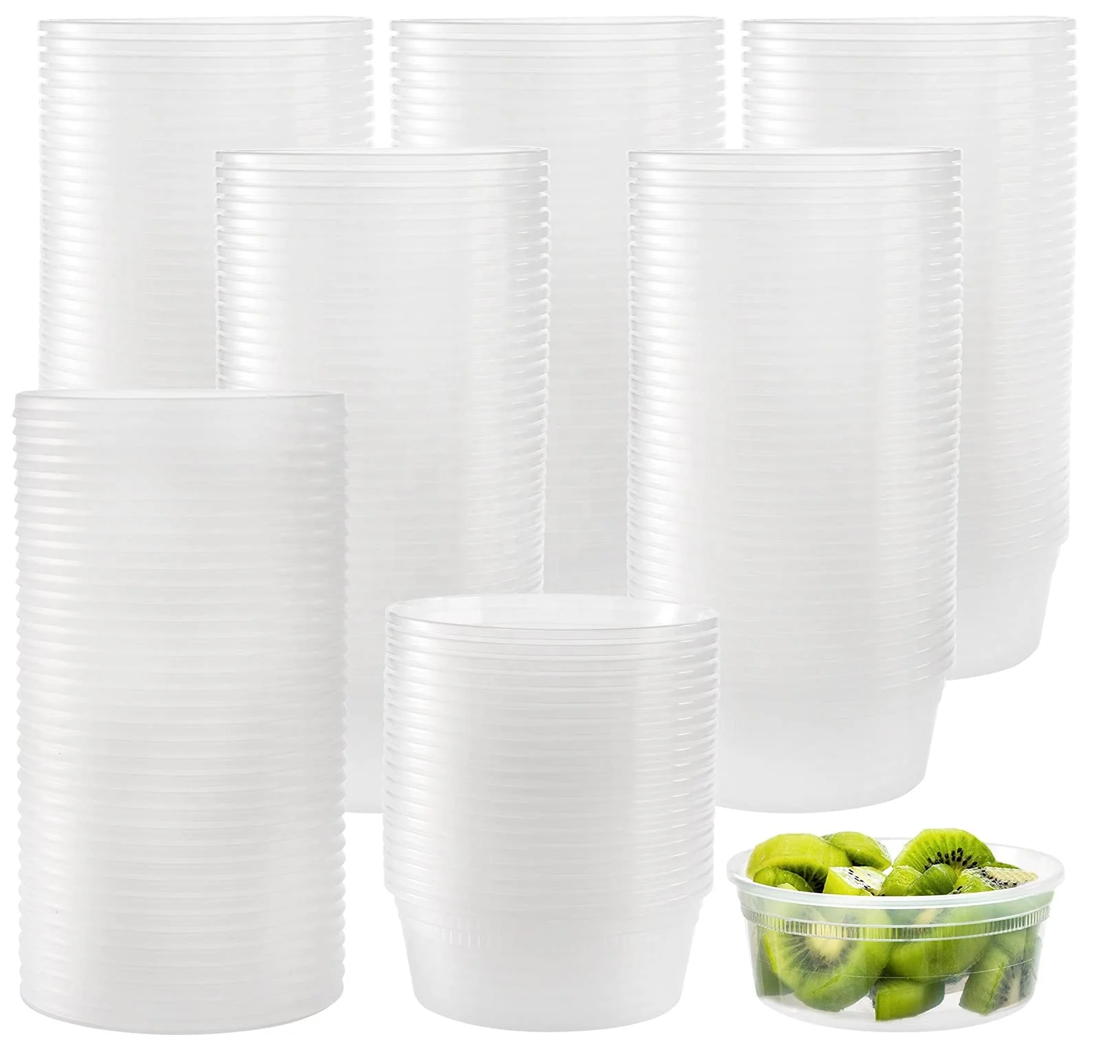 Food Storage Containers Freezer Deli Cups for Soup Plastic Deli Food Containers with Lids