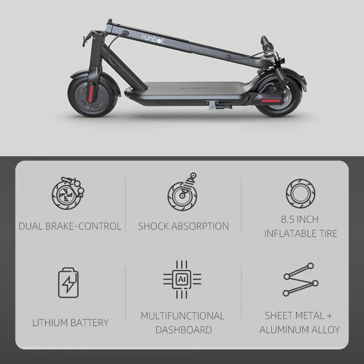 Wholesale Cheap 8.5 Inch 36V 350W E-Scooter Disc Brake Fast Speed Powerful Adult Electric Bike Scooter with Discount