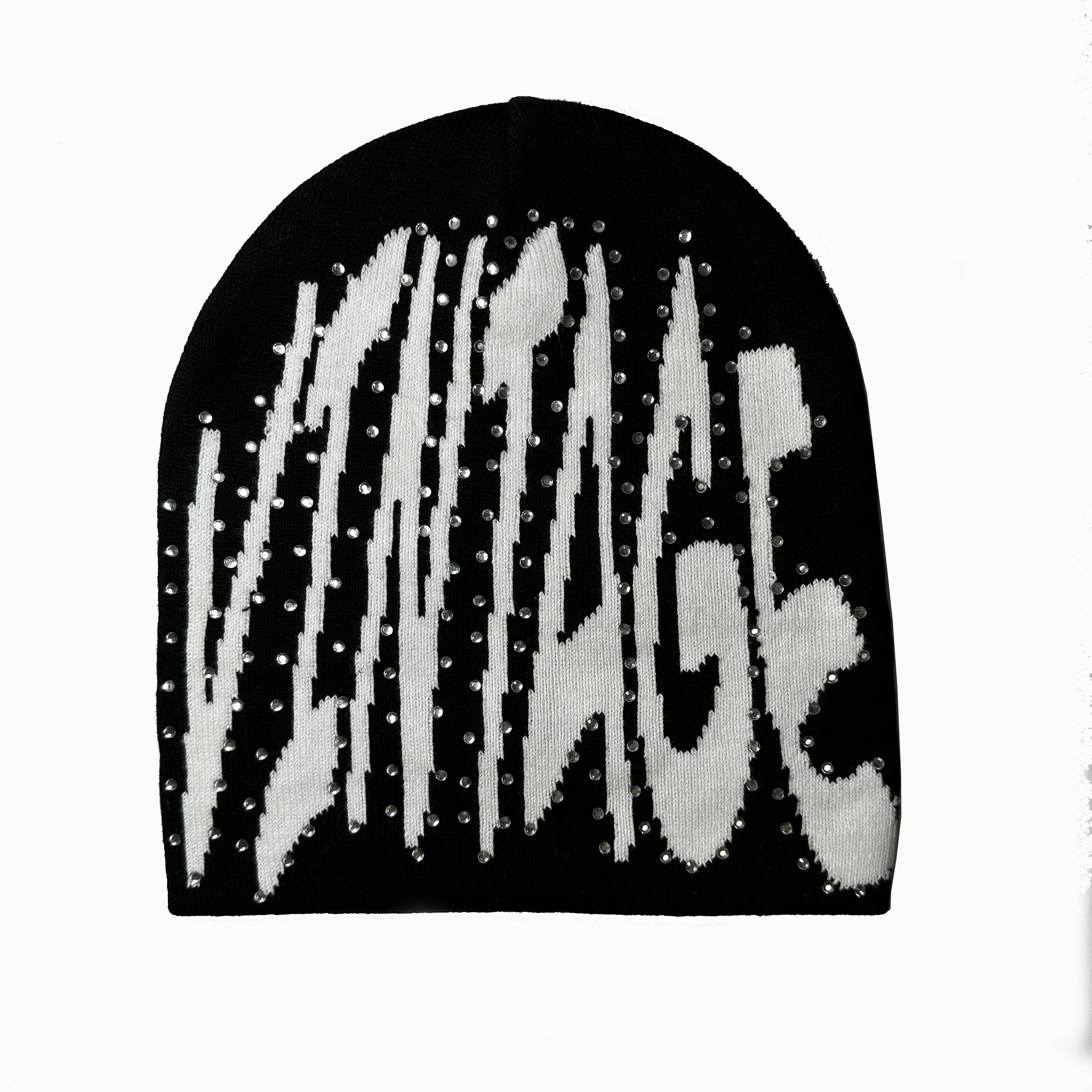 OEM Beanie Manufacturer High Quality Custom Acrylic Puff Jacquard Knitted Beanie Hats