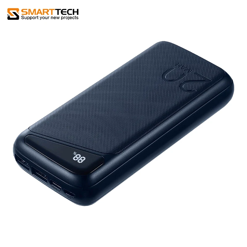 10000mah 20000mah External Battery Charger for Cell Phones with Cables, 4-USB Mini and 2-in-1 Portable Power Bank plastic shell.