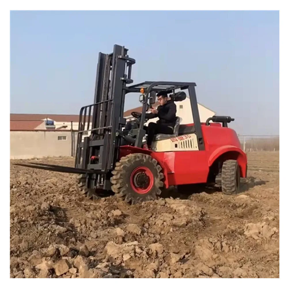 compact forklift 3ton 3.5ton 4.5ton 7ton all terrain rough forklift diesel type  muddy road rough terrain forklift price
