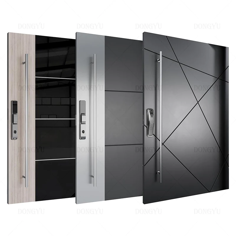 Dubai metal security exterior front doors for houses modern aluminium front doors for homes large main entry armored pivot door