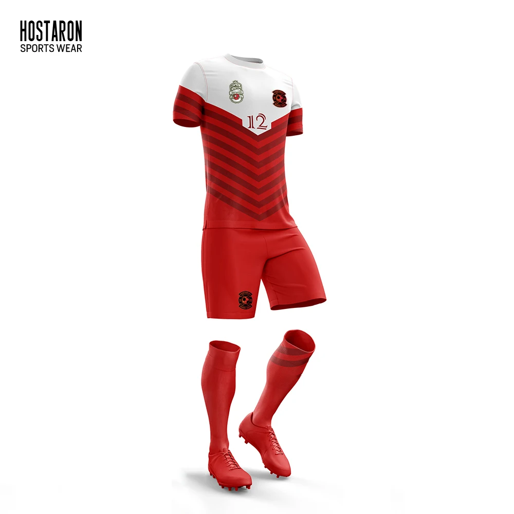 HOSTARON OEM Custom Sublimated Green Soccer Jersey Kits Breathable Quick Dry Football Jersey Team Uniforms Full Sets For Men