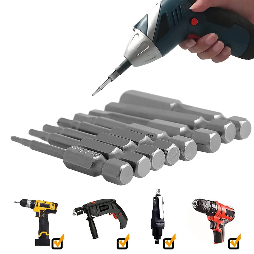 50mm S2 Steel Magnetic 1/4 Inch Hex Shank Insert Hex Screwdriver Bit