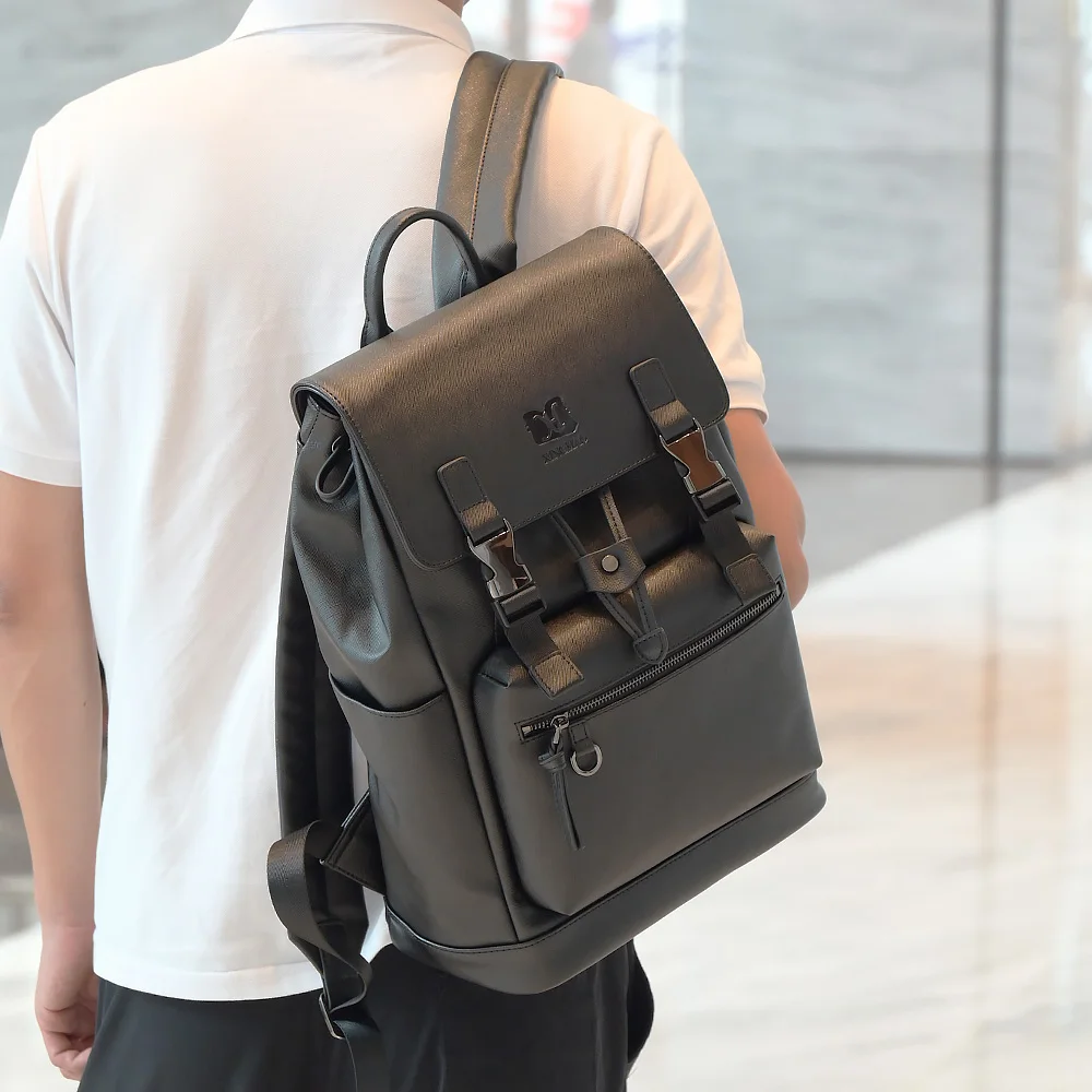 Hot Sale PU Leather Backpack Custom Multipurpose Outdoor Waterproof Laptop Backpack For Men