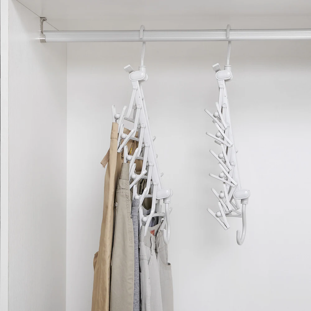 6 Combination Plastic Trousers and Pants Drying and Storage Hanger