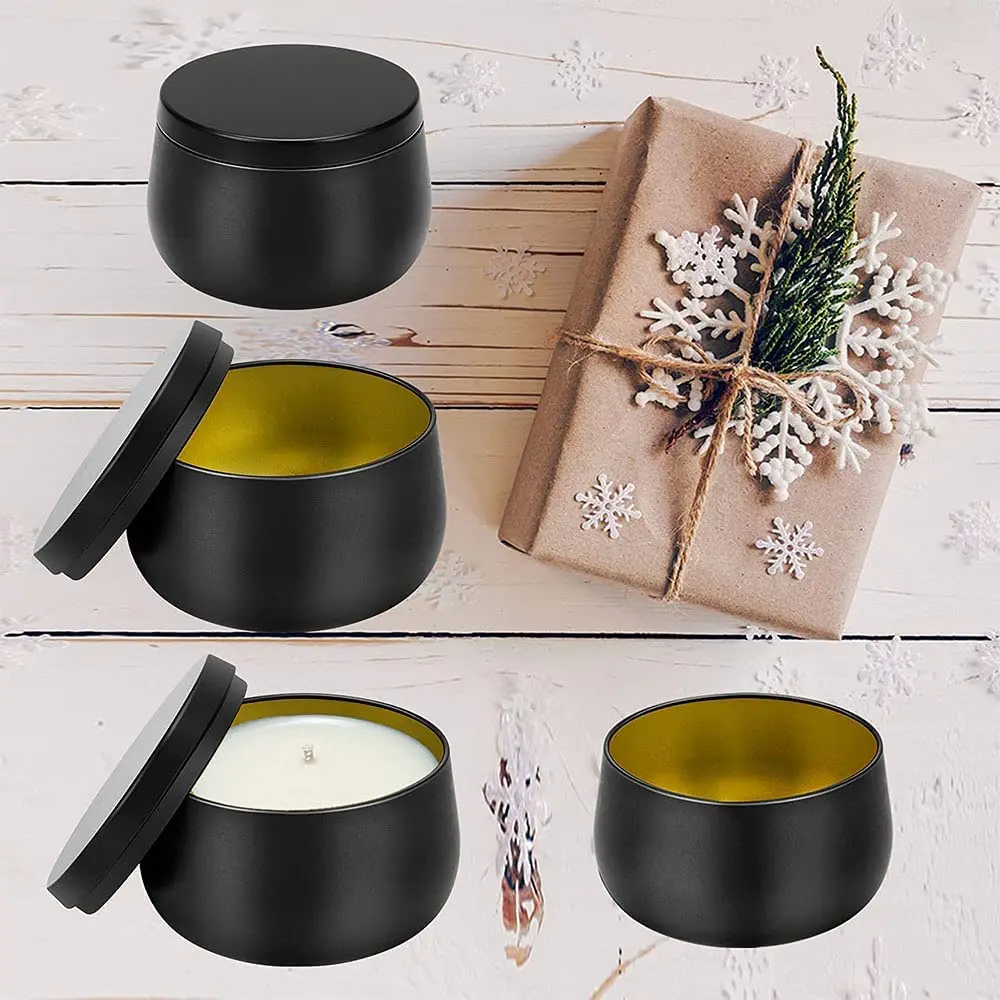 Wholesale Round Aluminum 4 oz 8oz Rose Gold White Candle Tins with Lid