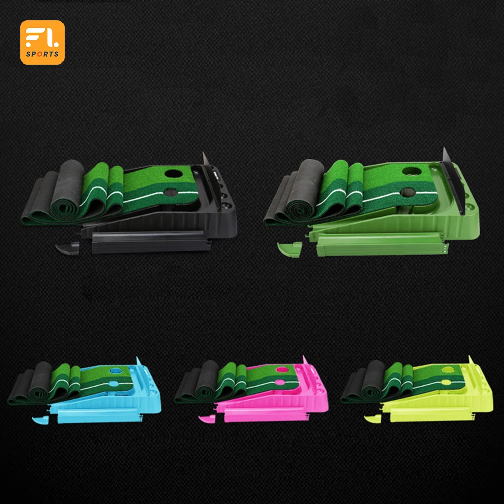 Indoor Golf Putting Mat with Auto Ball Return Golf Practice Mat Easy to store Golf Track Mat