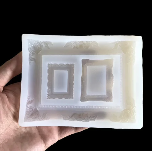 Diy Fondant Baking Molds Vintage Photo Frame Silicone Mold For Cake Decoration