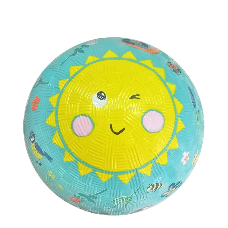 Get CE/BSCI/Sedex Factory Made Custom Sun Logo Outdoor Rubber Playground Ball