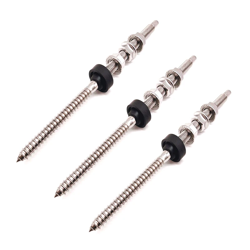 Solar Mounting Dowel Screw Stainless Steel Hanger Bolt Screws M10*200 For Solar Mounting System SUS304