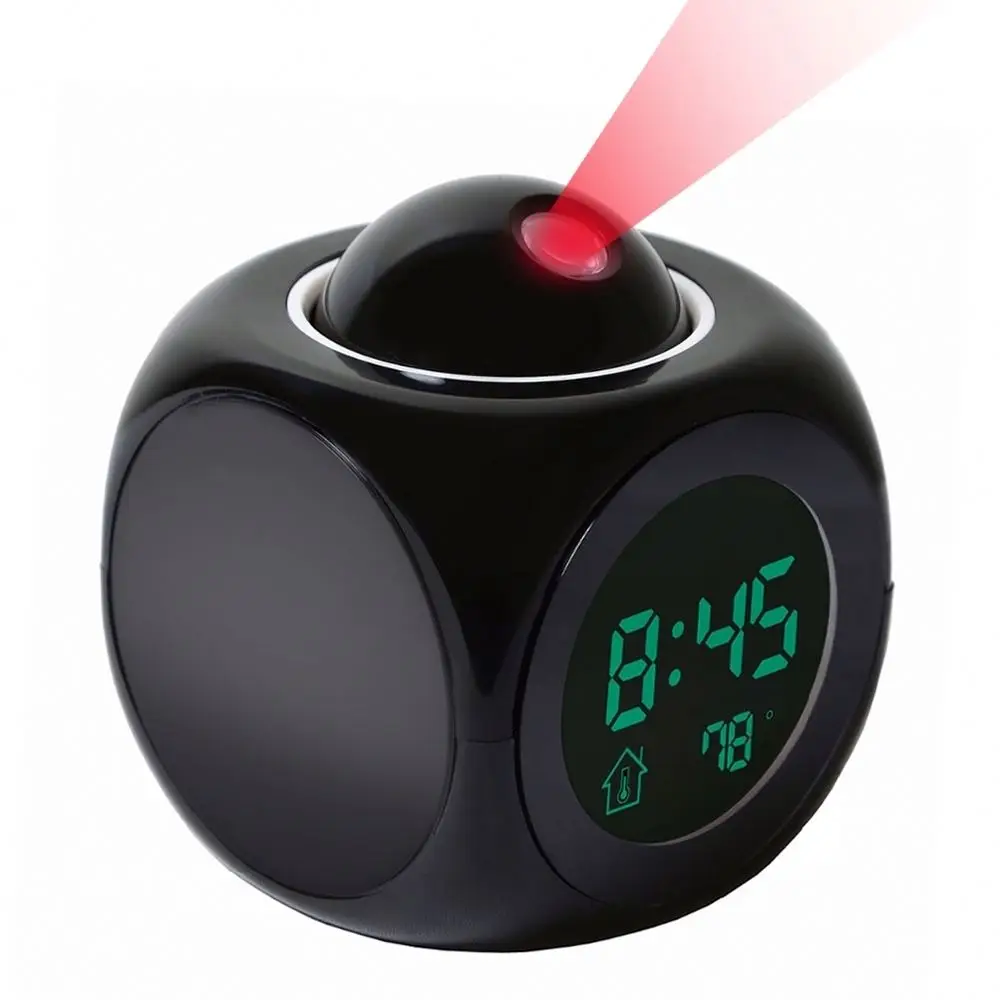 Цифровые часы будильник с экраном Hd Mi, голосовые подсказки, термометр, функция повтора, настольный ЖК проектор, светодиодный дисплей