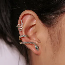 202118K Gold Earrings Fashion Jewelry Plated Snake Earring Set Ear Cuff Wholesale Halloween Anime Stud Earring For Women Girl