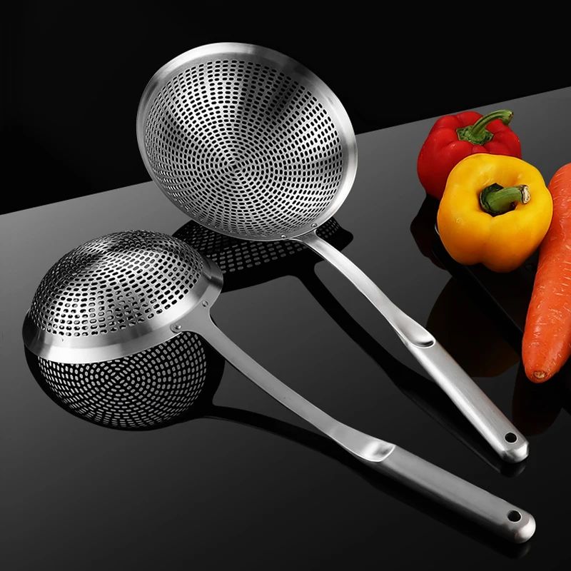Wholesale Metal Stainless Steel 304 Spider Strainer Stainless Steel Skimmer Ladle Food Frying Spoon