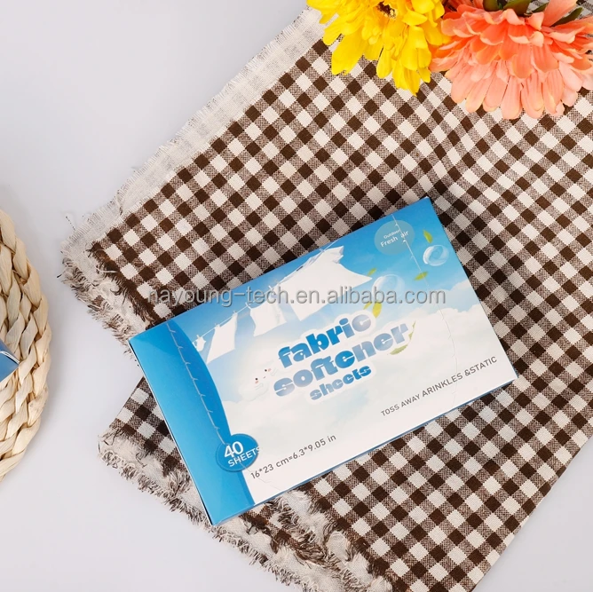 Best Selling Fresh Scent Anti-wrinkle Tumbler Laundry Dryer Sheets Custom Logo Anti-static Fabric Softener