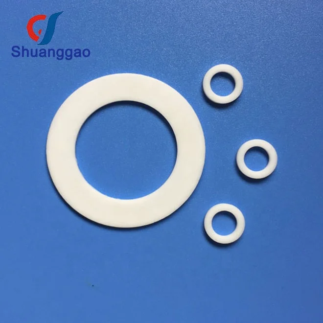 Custom chemical resistant virgin white flat PTFE Washer