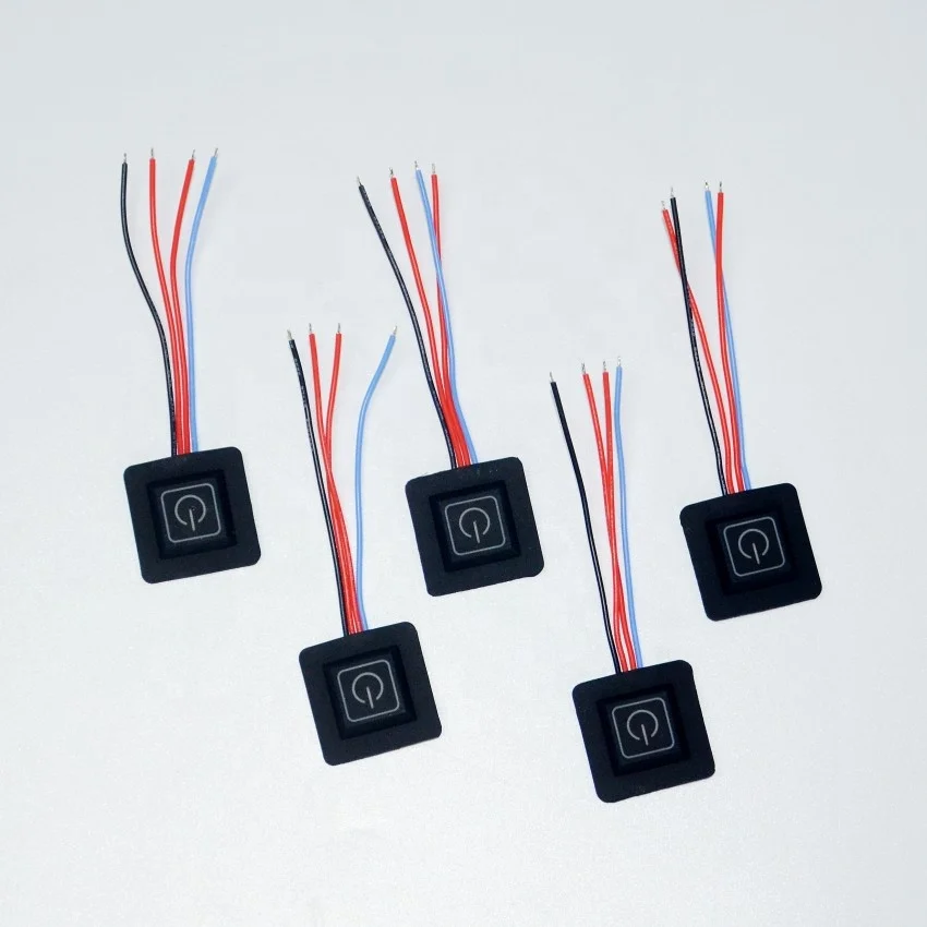 3.3v~16.8v LED Silicone Heated Vest Switch Button for Heated Clothes