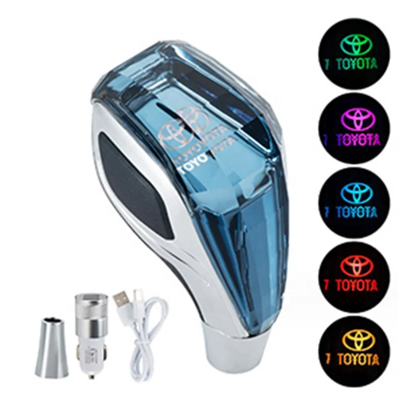 Car Crystal Gear Shift Head Touch Color Led Light 8/10/12Mm Built In Interface Shift Gear Knob