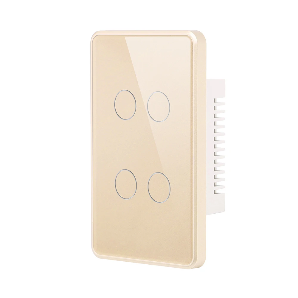 Tuya smart life 1/2/3/4 gang us tempered glass panel wall switch wi-fi smart switches interruptor inteligente wifi voice control