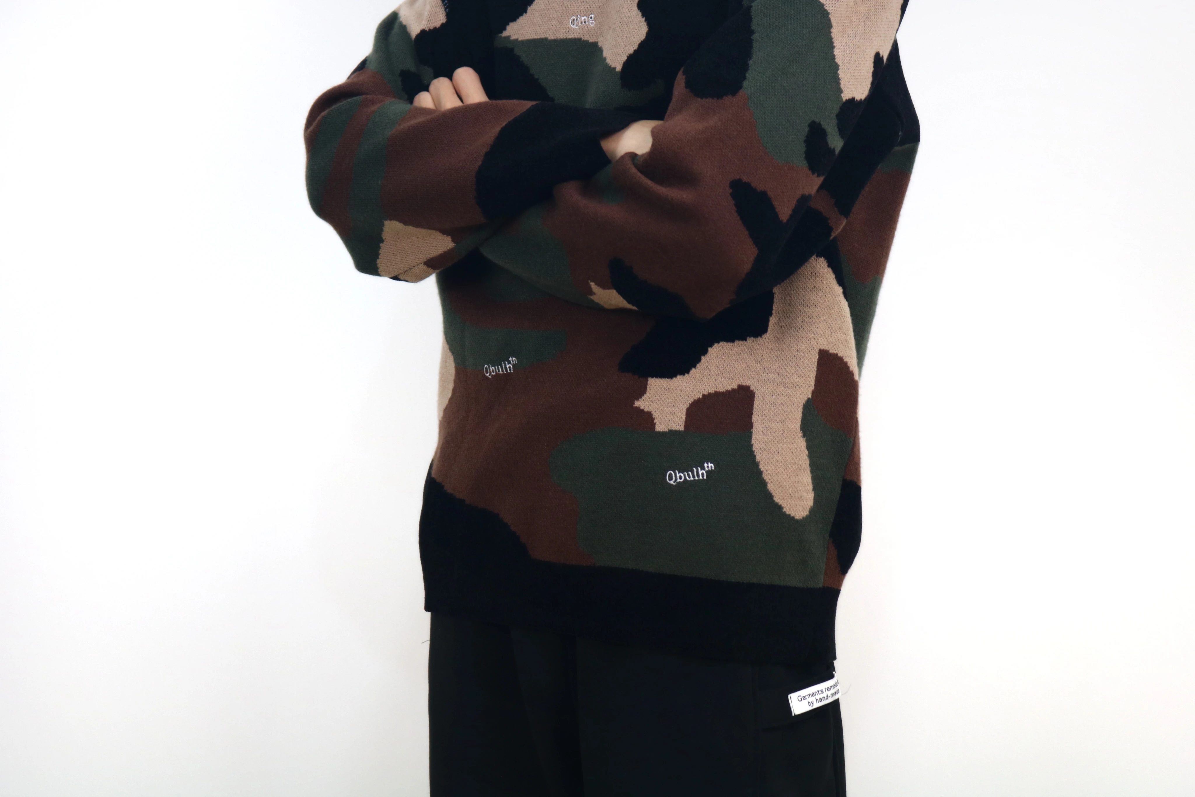 VSCOO hot sell military style wool long sleeve crew neck knitted pullovers sweaters mens