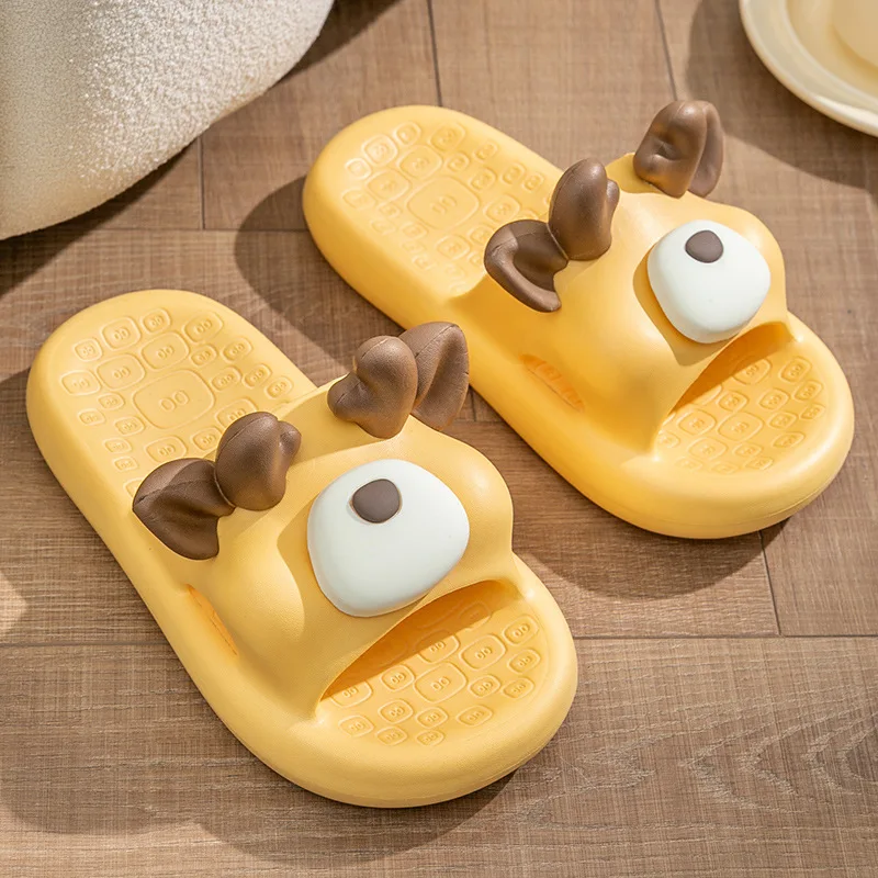 Cartoon cute slippers women Cow Pig slippers Platform Indoor Home Bath Women slippers EVA Non slip Massage Couple summer sandals