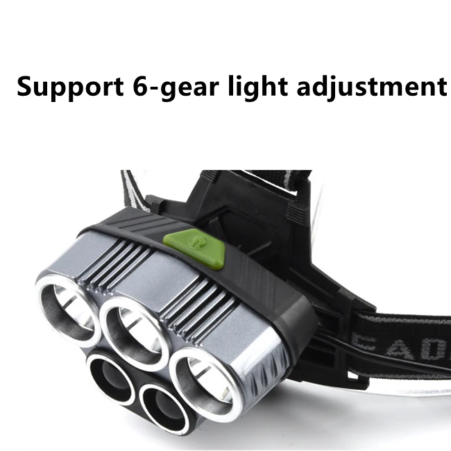 New 5 LED 3T6 High Powered Rechargeable Headlight T6 LTS Long Range Headlamp Night Fishing Running Black 18650 White 90 3.7V 80