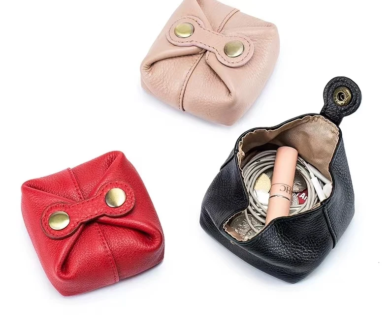 Fashion Women Wallets custom logo  Lipstick storage bag  leather coin purse with Hasp
