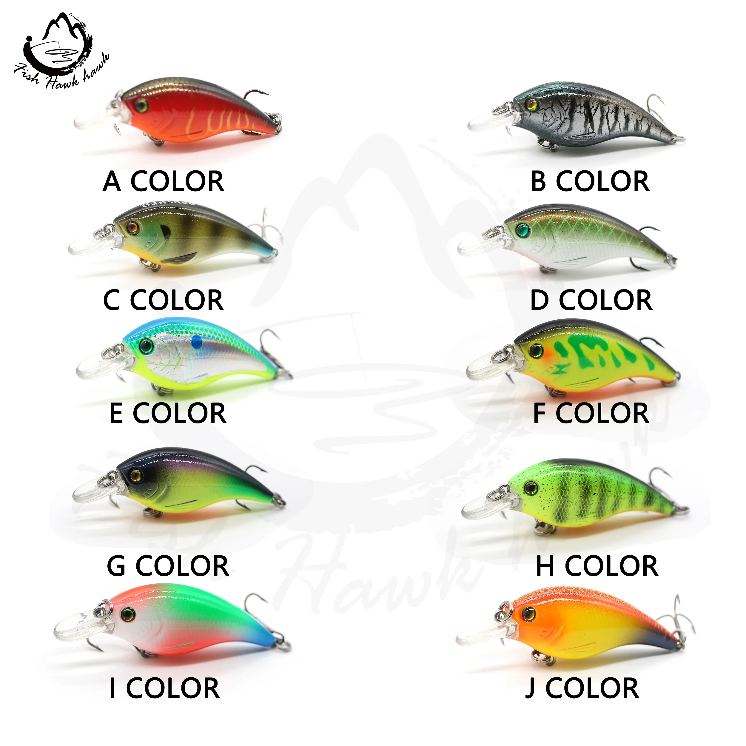 New 10g/60mm lipless square bill minnow crankbait blank fishing lures with treble hook