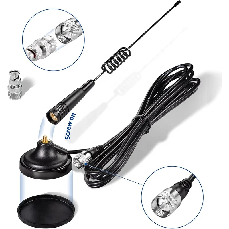 Cb Car Antenna 1.8dBi 27MHz With Magnetic Mount And Coaxial Cable Mobile Car Truck Radio Antenna
