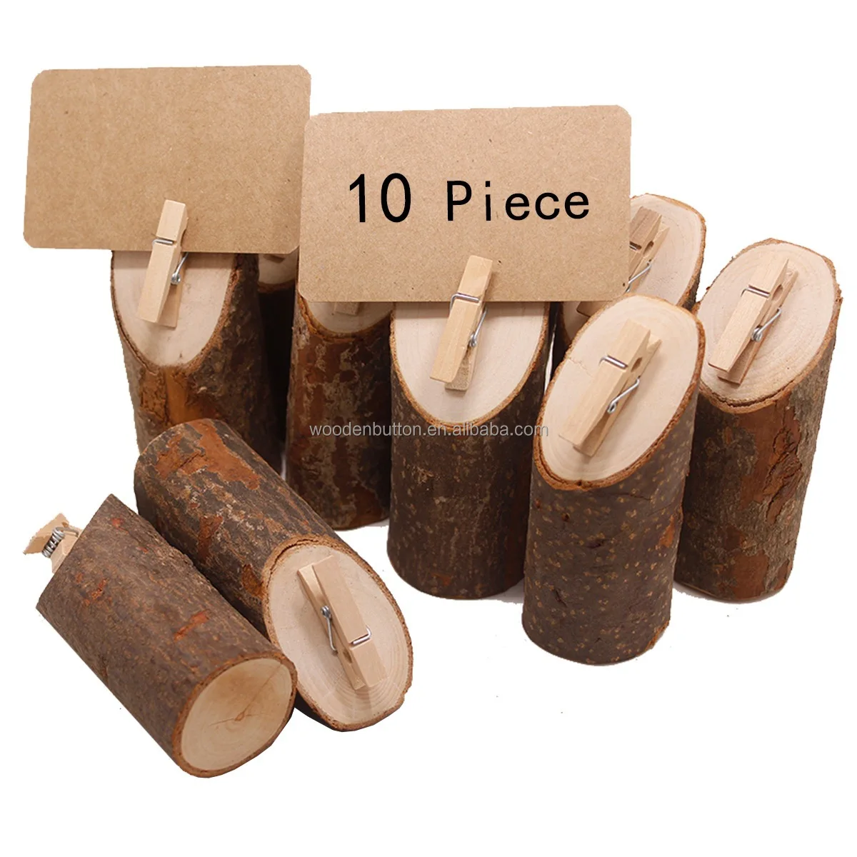 Vintage Wooden Table Numbers with Tree Bark Natural Wood Tree Trunk with Clip for Number Card Holder Wedding Restaurant Decor