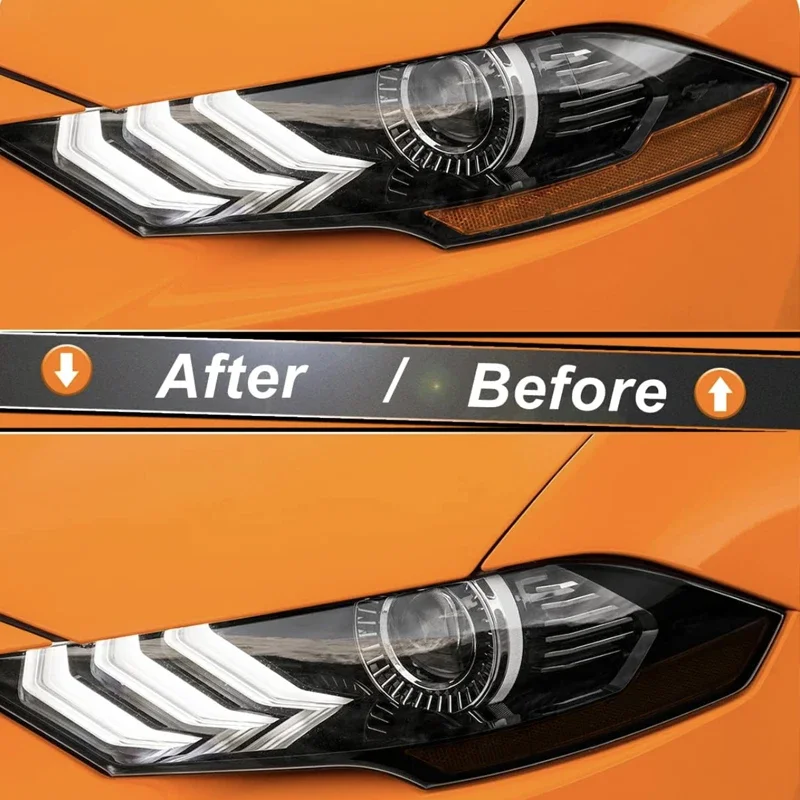 Headlight Side Marker Tint Vinyl Headlight Decal Pre-Cut Cover Overlay Cover Compatible for 2018-2021 Ford Mustang