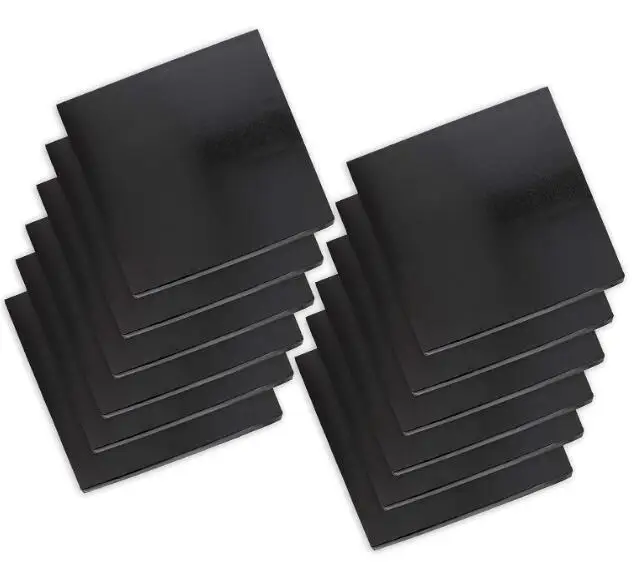 Square Cake Boards Bulk  12 Inch Cake Drum Square Black Cardboard Base, 1/2 Inch Thick Pleated Foil Edge