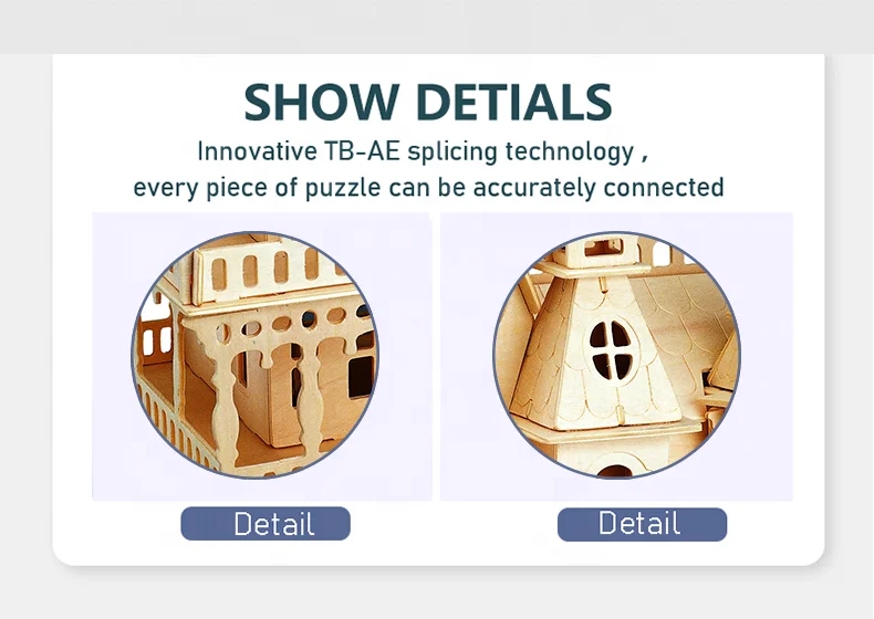 Halloween 3D Wooden Fantasy Villa Doll house Set Diy Model Kit Assemble Unfinished Craft Puzzle  Building