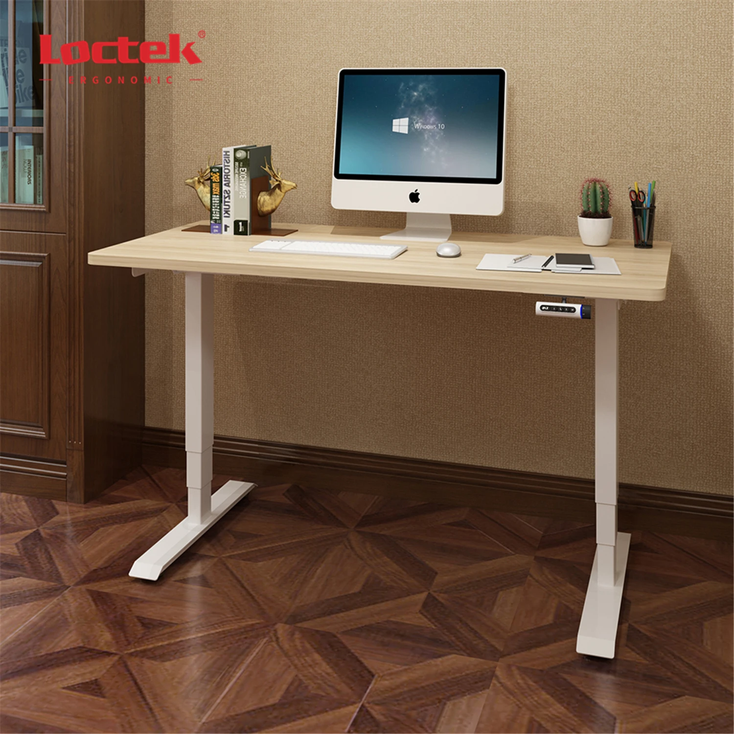 Двухмоторная Регулируемая по высоте стойка с откидной ножкой, стол для офиса Loctek ET224(IB)