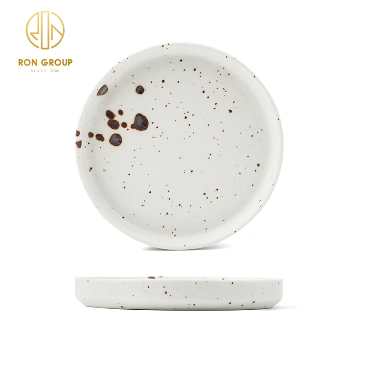 Restaurant Decoration Tableware Snack Saucer Plates Dishes Set splash ink porcelain round Mini Ceramic Appetizer Serving Dishes